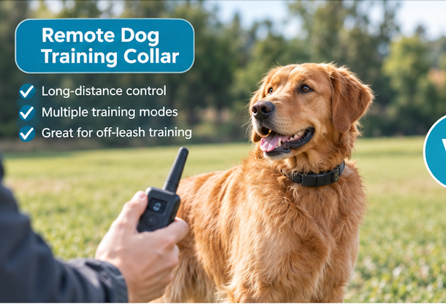 Dog owner training a dog outdoors with a long line and remote collar - The Claw Co.