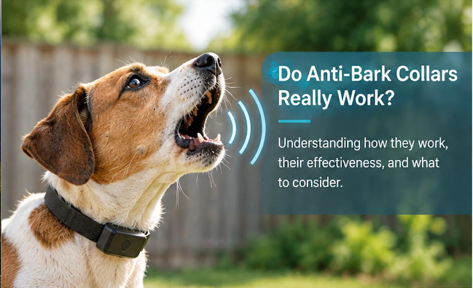 Dog barking at a common household trigger while owner observes calmly in a natural home setting