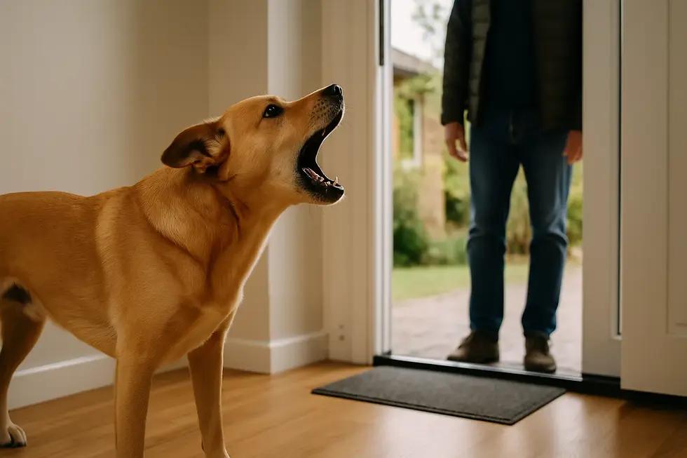 Dog parent observing a dog's behavior during training