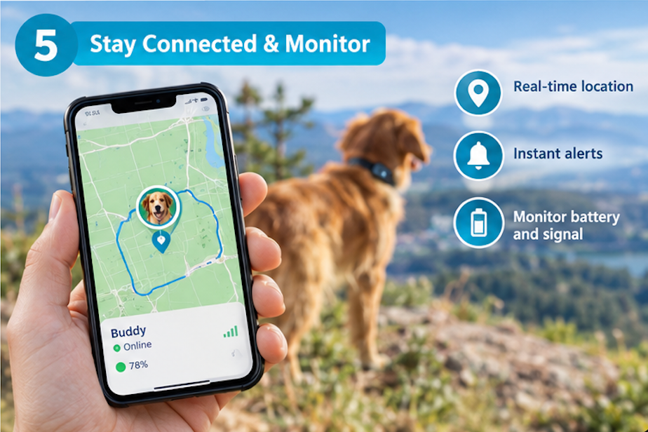 Dog safely enjoying off-leash freedom inside a secure outdoor area with owner nearby
