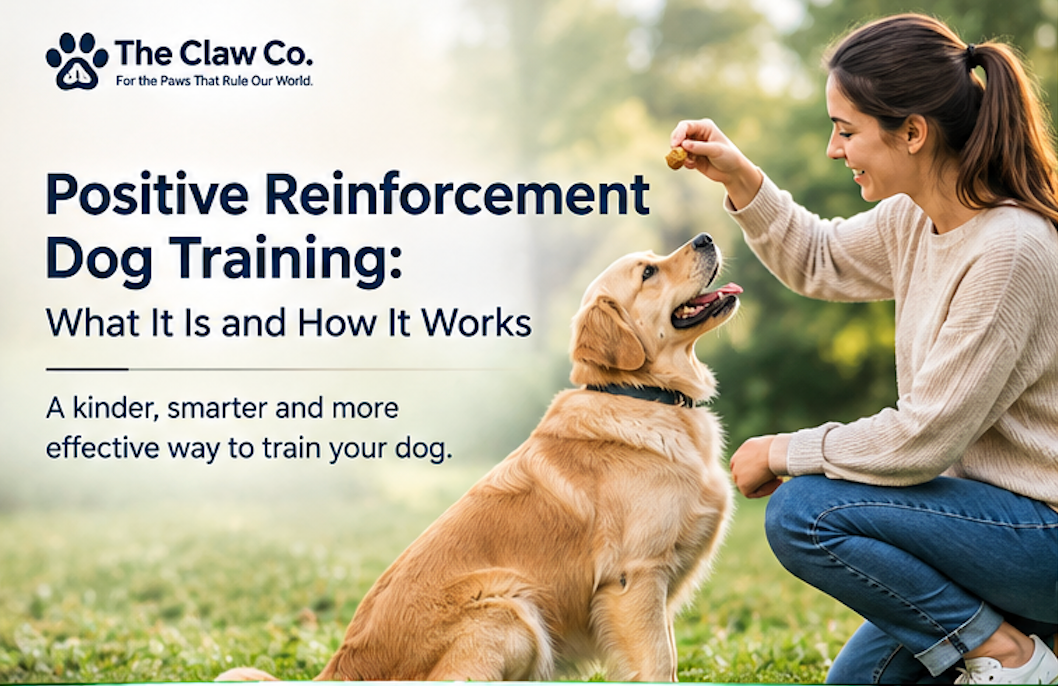 Dog training with positive reinforcement using treats and praise